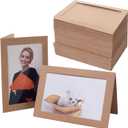50 Count Photo Frame Cards with Envelopes 4x6 Paper Picture Frame Notecards Photo Card Holder and Envelopes Set for Mother's Day Father's Day Graudation Wedding Birthday Classroom DIY - Kraft