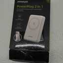 Magnetic Power Bank 3 in 1 10000mAh Wireless Charger with Foldable Stand, 20W USB-C Fast Charging Portable Slim Mag-Safe Battery Pack for iPhone 16/15/14/13/12 Series (White)