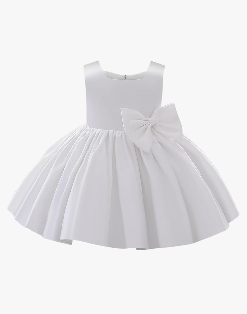 IDOPIP Flower Girl Bowknot Tutu Dress for Kids Baby Princess Wedding Bridesmaid Birthday Party Pageant Baptism Dresses 70