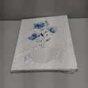 Framed bathroom canvas wall art with blue flowers embellishing toilet paper; elegant floral bathroom decorative painting for living room and bedroom; gallery style; 12x16 inches; can be hung directly.