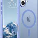 SUPFINE Magnetic for iPhone 16 Case (Compatible with MagSafe) (Military Grade Drop Protection) Slim Translucent Matte Shockproof with Anti-Fingerprint Phone Case,Blue Purple