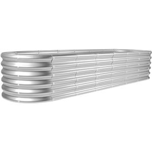 Land Guard 8×2×1.5ft Galvanized Raised Garden Bed Kit, Raised Garden Boxes Outdoor, Oval Metal Raised Garden Beds for Vegetables, Silver