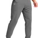 Pudolla Men's Lightweight Sweatpants with Pockets Ultra 4-Way Stretch Joggers Gym Workout Runing Athletic Track Pants (Large, Light Grey)