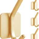 Paoli Heavy Duty Self Adhesive Hooks - Sturdy Self Adhesive Hooks for Home, School and Office Easy to Fit and Remove,With a Maximum Load Capacity of 30lb (4 PC) (Gold)