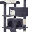 Made4Pets Cat Tree Tower 56in Cat Tower for Indoor Cats Kitten Tree Multi-Level Cat Tree with 2 Condo Furniture Activity Center with Scratching Posts Funny Toys Kittens Pet Play House, Grey
