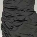 OWIN Women's Sexy Summer Casual Mock Neck Dresses Sleeveless Ruched Bodycon Cocktail Party Mini Dress (Large, Black)