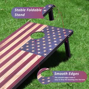 Cornhole Set 4x2 and 3X2 Regulation Size Corn Holes Sets with Carrying Bags & 8 Bean Bags Cornhole Boards Bean Toss Games for Adults Family Outdoor Beach Lawn Outside Backyard Games100+ bought in past month