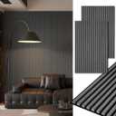 Art3d 2-Pack 48" x 24" Acoustic Wood Panels for Wall, Soundproof Wood Slat Panel for Wall and Ceiling, 3D Fluted Sound Absorbing Paneling for Interior Wall Decor, Living Room, Bedroom - Smoky Oak