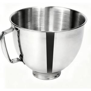 Stainless Steel Mixing Bowl Compatible with Kitchen Aid 4.5-5 QT Tilt-Head Stand Mixers, 5 Qt Bowls for Mixer with Stainless Steel Locking Base