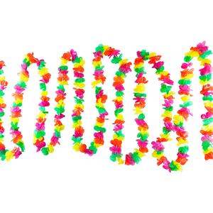 Super Z Outlet 100 Foot Long Tropical Multicolored Plastic Garland Flower Hula Leis Hawaiian Island Leaves Banner for Party Decorations, Birthdays, Event Supplies, Festivals, Children & Adults
