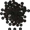 3 x Colorful Resin Sewing Buttons, 9mm Round, 400 Pieces, Assorted Colors, 2-Hole Design for DIY Crafts (Black-400pcs)
