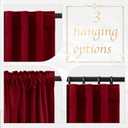 NICETOWN Red Blackout Velvet Curtains 120 inches Long, Super Soft Light & Heat Blocking Extra Long Sliding Glass Door Romantic Drapes for Window/Dance Room (52" Wide), 2 Panels