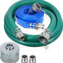 Cam and Groove 2" Suction Pump Kit - Includes 65' Blue & 20' Green PVC Hoses & Strainer & Adapter