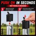 50 Pcs Black T Post Caps, Heavy Duty Vinyl T Post Safety Caps for Fence Post, T Post Protector Covers for Livestock & Farm, Fit Standard T Posts