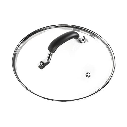 WishDirect 10 Inch Tempered Glass Lid Compatible with 8 Quart Instant Pot and Ninja Foodi, Universal Electric Pressure Cooker Lid with Upgraded Heat-resistant Silicone Handle