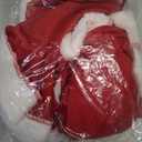 Morph Santa Claus Costume for Men Women Cost-effective Disposable Santas Claus Suit for Adults 5pc Set Christmas Bar Pub Crawl Suit Outfit Hat Belt Beard Jacket Pants Hat