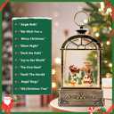 Christmas Snow Globe Lantern, Vintage Window-Style Water Lantern with Music, Glitter Swirl & 6H Timer, Santa Sleigh Scene, USB or Battery Powered Holiday Dcor
