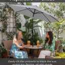 6 Ft Outdoor Patio Umbrella - Outdoor Umbrella for Patio, Pool, Table, Garden, Deck, & Beach - Easy Open/Close Crank and Push Button Tilt Adjustment - Black & White Striped Market Umbrellas