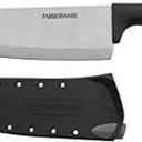 Farberware Edgekeeper 8-Inch Chef Knife with Self-Sharpening Blade Cover, High Carbon-Stainless Steel Kitchen Knife with Ergonomic Handle, Razor-Sharp Knife, Black