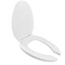Centoco Elongated Toilet Seat, Lock In Place, Open Fron, Commercial, White