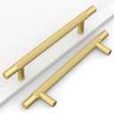 10 Pack 5"(128mm) Gold Cabinet Pulls Knurled Kitchen Cabinet Handles Gold Drawer Pulls Cupboard Hardware for Cabinets CK0088