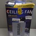 Small Ceiling Fan with Light - 35 Inch Flush Mount Ceiling Fans with Lights and Remote, Low Profile Ceiling Fan with 3 Reversible Blades, 6 Wind Speeds, Black Ceiling Fans for Bedroom Kitchen