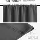 PONY DANCE Grey Short Window Curtains for Kitchen 36 inch Long, 2 Panels Set Half Window Drapes for Bedroom Basement, Blackout Small Curtains for Travel Trailers, Width 42 x Length 36 inches