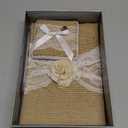 Rustic Wedding Guest Book Made of Burlap and Lace - Includes Burlap Pen Holder and Silver Pen - 120 Lined Pages for Guest Thoughts - Comes in Gift Box (White Rose)