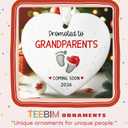 2 x Grandparents Gifts - First Time Grandparents Gifts for Grandma, Grandpa - Baby Pregnancy Announcement Ornament for New Grandma - Grandpa to Be Ornaments 2026 - Ceramic Christmas Ornament