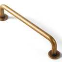 Goo-Ki 6 Pack Antique Brass Cabinet Pulls Zinc Alloy Hardware for Drawer Kitchen Cupboard - 5.04" c-c Vintage Bronze Bar Pull Retro Brass Handles