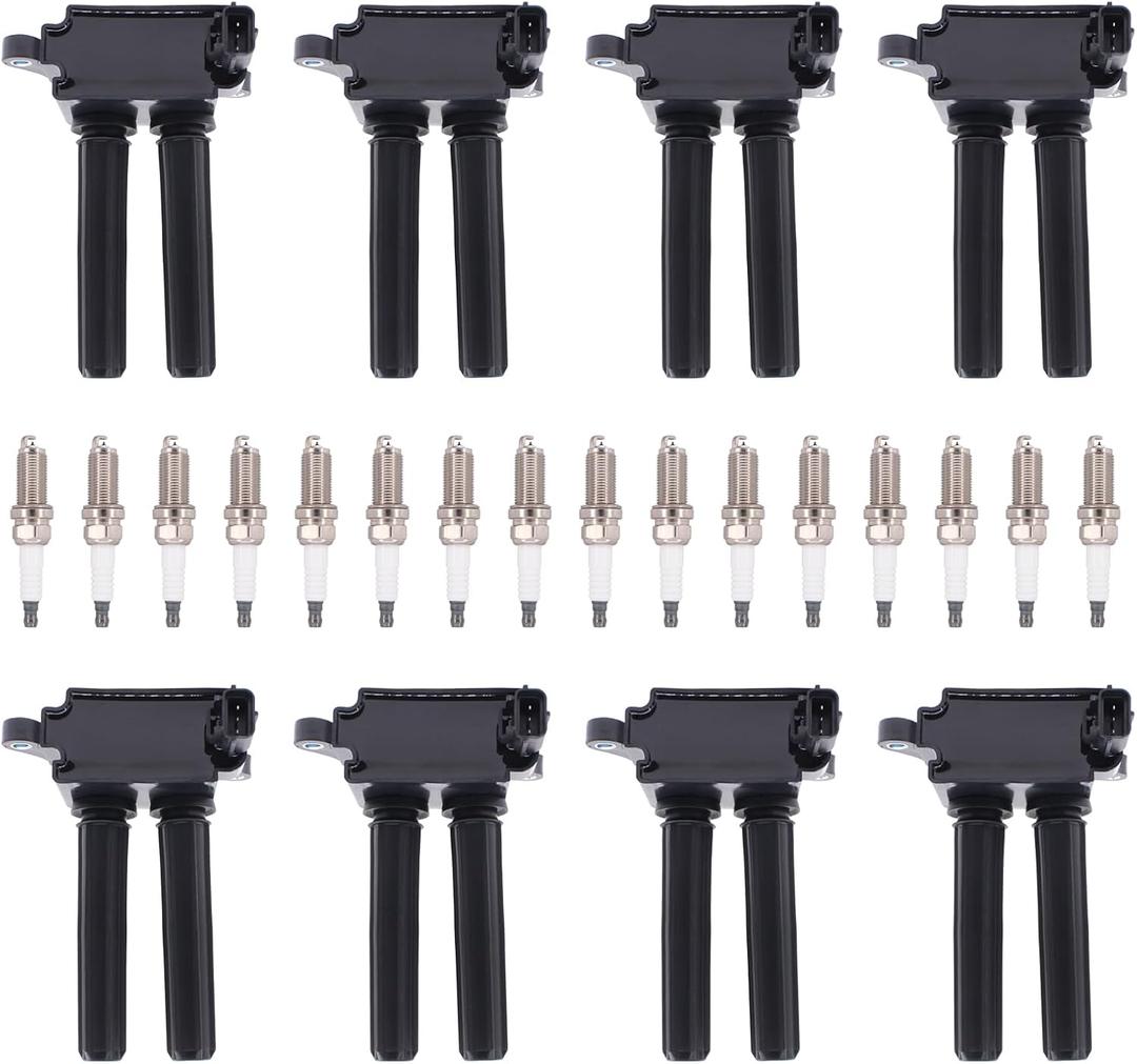 MOTOKU Ignition Coil and Spark Plug for Chrysler 300 Aspen Dodge Charger Challenger Durango Ram 1500 2500 3500 Jeep Grand Cherokee Commander Wagoneer Wrangler 5.7 6.1 6.2 6.4