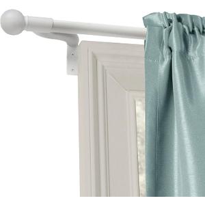 Smart Rods Easy Install Cafe Curtain Rod, Ball Finial 48-120in White