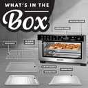 Gourmia Toaster Oven Digital Air Fryer - Convection Mode with 4 Slice Capacity, 3 Rack Positions, 12 Presets, Toast, Bagel, Bake, Roast, Broil, Dehydrate, Popcorn, Fits 9" Pizza, Stainless Steel