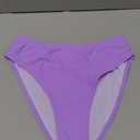 Pink Queen Women's High Waisted Bathing Suit Cheeky High Leg Cheeky Bikini Bottom Only  One  Piece Sporty Swimsuits Purple M