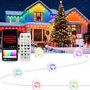 Permanent Outdoor Lights, 100ft with 72 IC+RGB LEDs, IP67 Waterproof Smart LED Eaves Lights with 48 Scene Modes for House Halloween Christmas Decor,Compatible with Alexa, Google Assistant