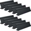 10 Pack 2" x 8" Aluminum Desk Name Plate Holder, Office Name Plate Holder for Desks, Desk Sign Holder for Office Conference, Meeting Room or Other Business Event (Black)