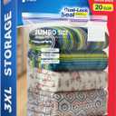 Large Storage Bags, 24"x32" Jumbo Plastic Bag, BPA Free, 20 Gallon 3XL Zipper Lock Baggies for Clothes Pillow Travel Moving - 30 Mega Bags