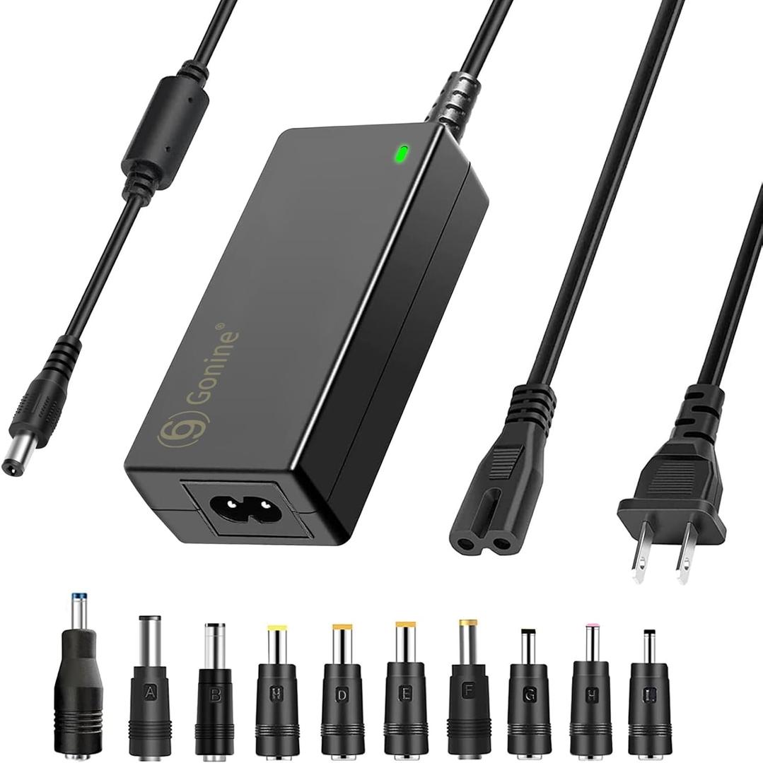 Gonine 19V 3.42A DC Power Supply Adapter 19 Volt Laptop Charger AC 100-240V 50-60hz, Compatible for 19Vdc Gateway Toshiba Acer Lenovo Asus Samsung Laptop JBL Speaker LG LCD Monitor.