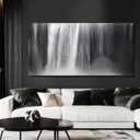Black Wall Art White Wall Decor Waterfall Wall Pictures Abstract Wall Art Room Decor Canvas Poster Photos for Bedroom Living Room 24"x48"