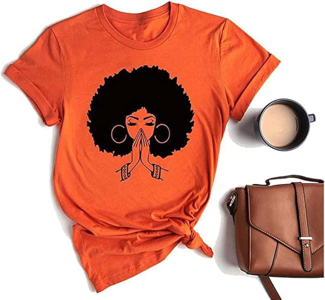 Black History Shirts Awareness Shirts Plus Size Tops for Women Afro American Natural Hair Vintage Melanin Tees (XX-Large, Orange) Black History Shirts Awareness Shirts Plus Size Tops for Women Afro American Natural Hair Vintage Melanin Tees (XX-Large, Orange)