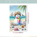 IVN Beach Snowman Christmas Garden Flag 28 x 40 Inch Double Sided House Flag with Shell Palm Tree and Seagull Design for Coastal Outdoor Holiday Decor