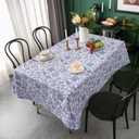 Pioggia Vinyl Tablecloth with Flannel Backed Waterproof Oil-Proof PVC Table Cloth Wipeable Spill-Proof Plastic Table Cover for Indoor and Outdoor(Flower, 60 x 84 Inch Rectangle)