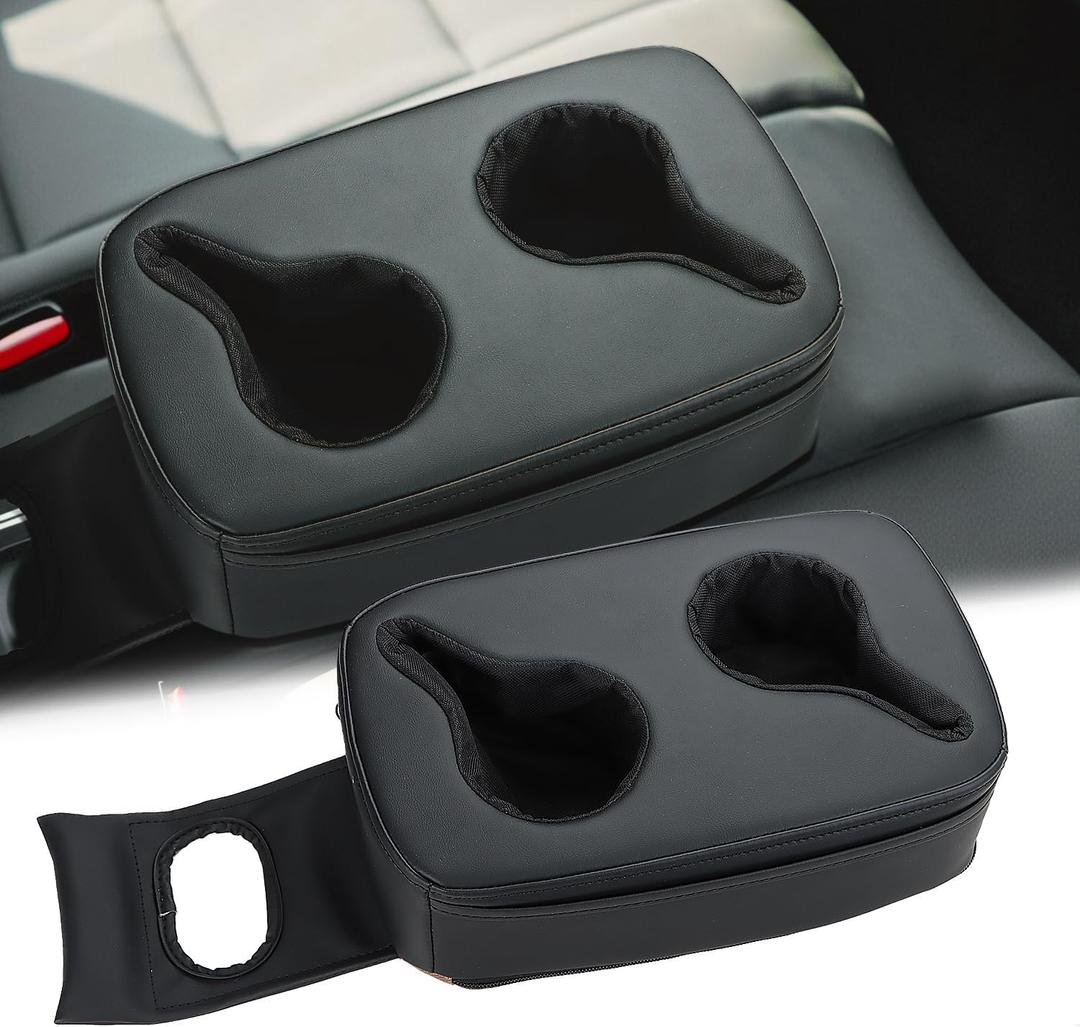 MARCHFA Automotive Cup Holders Tray Car Drink Holder SUV Back Seat Organizer Accessories Couch Cup Holder Tray Pillow Small (Reverse Direction Cup Holder)