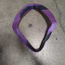 Car Steering Wheel Cover, Universal Microfiber PU Leather Elastic 15 inch Stitching Color Anti-Slip Steering Wheel Protector, Car Interior Protection Accessories for Men Women (Black/Purple)