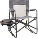 GCI Outdoor Freestyle Rocker Portable Folding Rocking Chair, Outdoor Camping Chair with Side Table (Heathered Pewter)