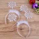 Amosfun Christmas Headband 6pcs Christmas Decorative Headband Adorable Hair Bands Cute Snowflake Hair Hoops Snowflake Headdress Birthday Favors Halloween Costumes