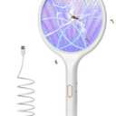 YISSVIC Electric Fly Swatter 4000V Bug Zapper Racket Dual Modes Mosquito Killer with Purple Mosquito Light Rechargeable for Indoor Home Office Backyard Patio Camping