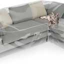 Clear l Shape Couch Cover 106" x 59" x 42" Thick Heavy Duty Waterproof Shield Vinyl Sofa Covers for Sectional Couch Sofa for Pets Prevent Scratch by Dogs Cats, Right