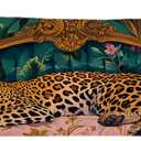 Vintage Leopard Floral 20x54 Body Pillow Cover, Cheetah Room Decor, Trendy Retro Sleepy Leopard Pink Flowers Decorative Long Body Pillow Cases for Bed Couch