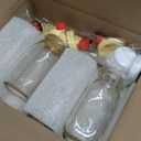 kitchentoolz Salad Dressing Shaker Bottle  12oz Glass Bottle with Silicone Pour Spout and Tamper-Proof Lid for Sauces and Marinades - Pack of 4 (Yellow)